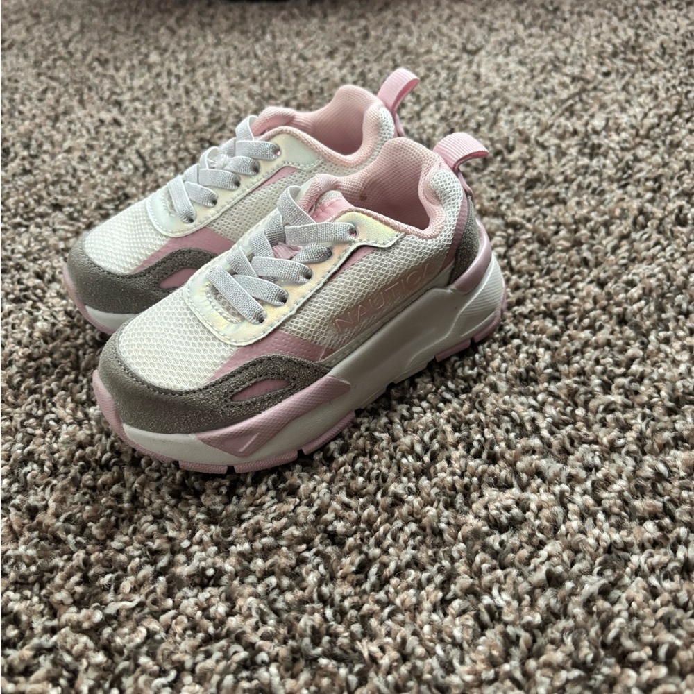 Nautica Kids Pink and White Sneakers